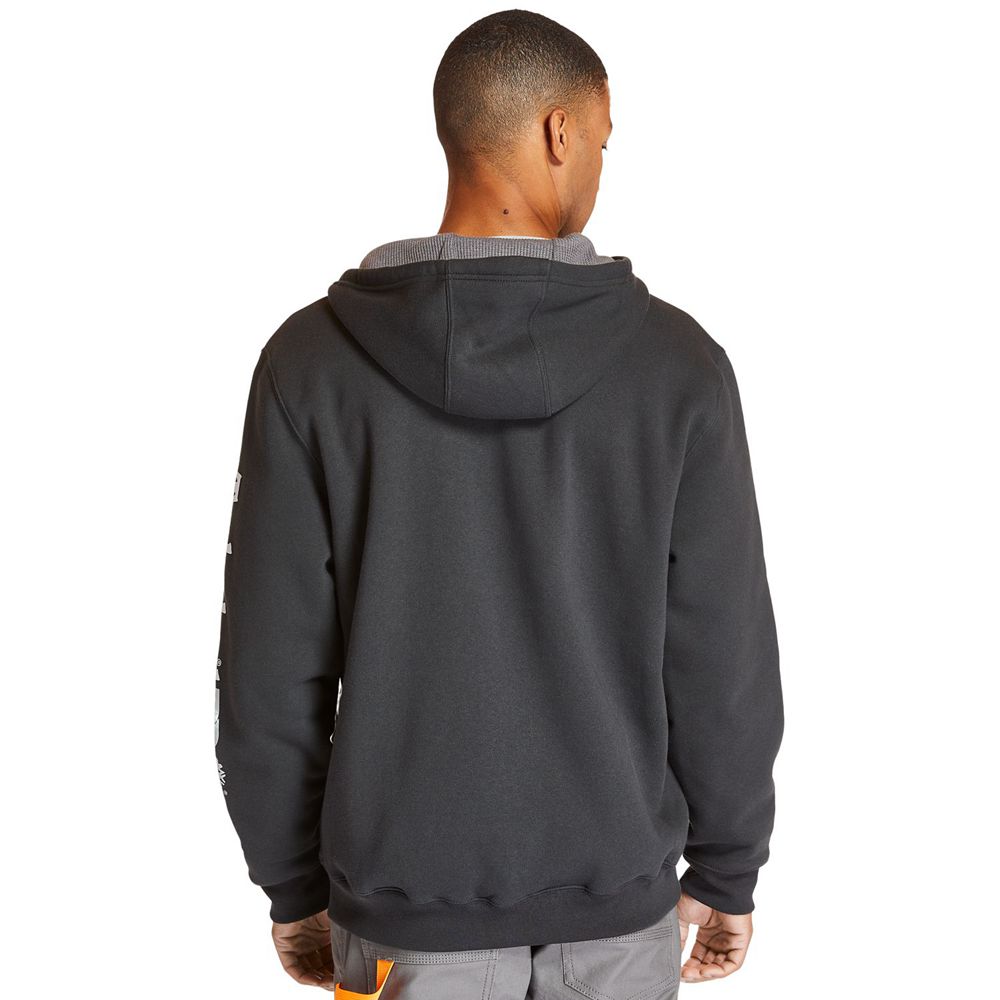 Timberland Φουτερ Ανδρικα Μαυρα - Pro® Hood Honcho Full-Zip Hoodie - Greece 7462105-YN